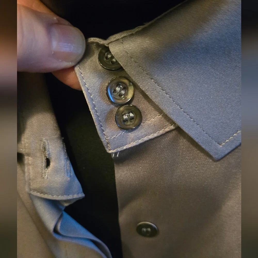 Armani Collezioni steel Chic silk Blouse sz12 - Picture 5 of 8